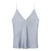 Anine Bing Ellen V-neck Silk Top In Blue