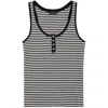 Anine Bing Alessia Tank Top In Black Cotton In Multicolor