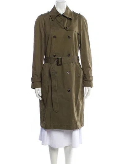 Pre-owned Anine Bing Trench Coat In Green