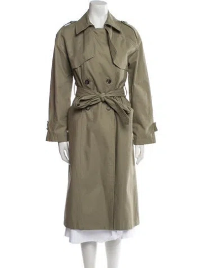 Pre-owned Anine Bing Trench Coat In Green