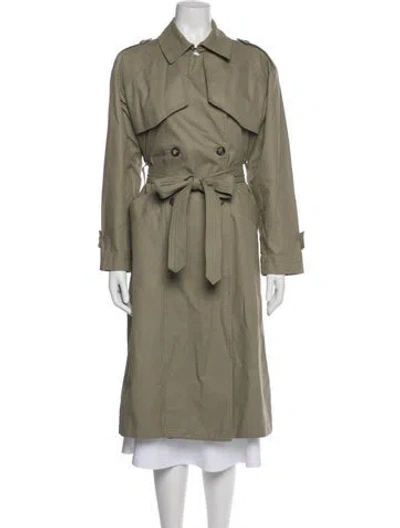 Pre-owned Anine Bing Trench Coat In Green