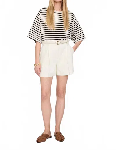 Anine Bing Trent Mid Rise Short In Creme In Gray