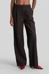 Anine Bing Trent Pants In Brown Leather In Brown