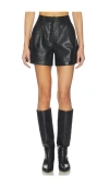Anine Bing Carmen Recycled Leather Shorts In Black