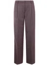 Anine Bing Trent Tailored Trousers With Front Pleats In Purple