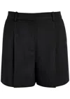 Anine Bing Pleated Trent Tailored Shorts In Black