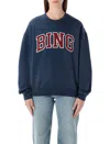 Anine Bing Trenton Fleece Crew Neck Sweatshirt In Blue