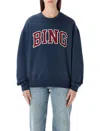 Anine Bing Trenton Fleece Crew Neck Sweatshirt In Blue