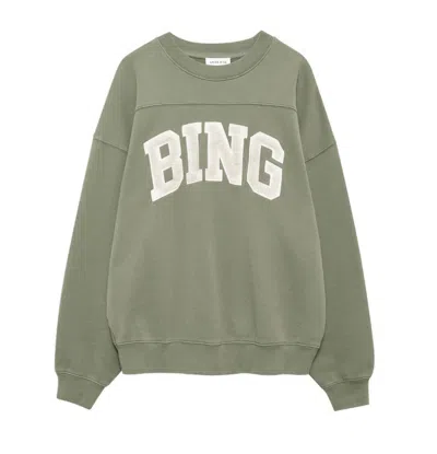 Anine Bing Trenton Sweatshirt Bing Washed Olive In Green