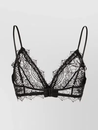 Anine Bing Triangle Bralette In Delicate Lace In Black