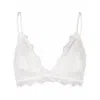 Anine Bing Semi-sheer Lace Bra With Trim In White