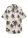Anine Bing Tristan Palm-print Shirt In Neutral