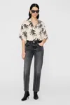 Anine Bing Tristan Palm-print Shirt In Neutral