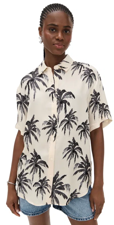 Anine Bing Tristan Shirt Print In White
