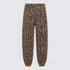 Anine Bing Karter Joggers Framed Monogram Leopard In Brown