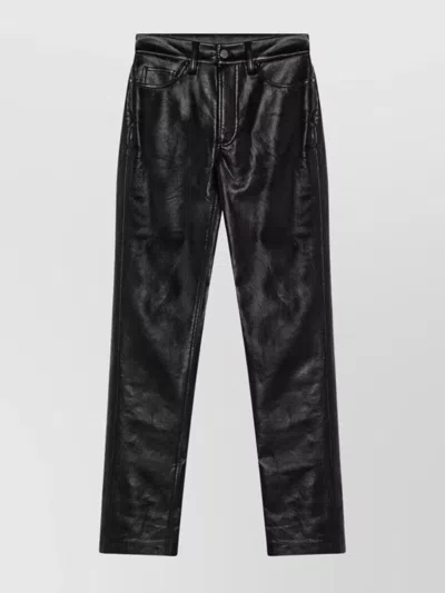 ANINE BING TROUSERS REGENERATED LEATHER BELT LOOPS