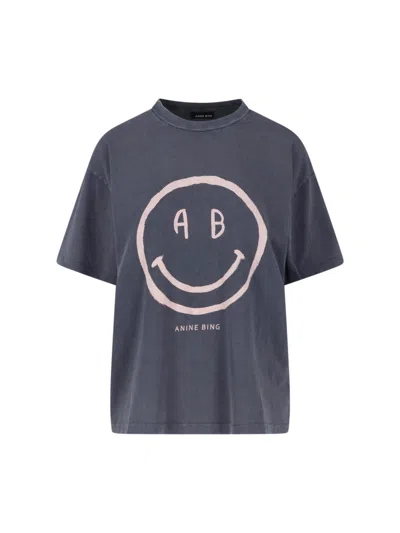 Anine Bing T-shirt "cade" In Gray