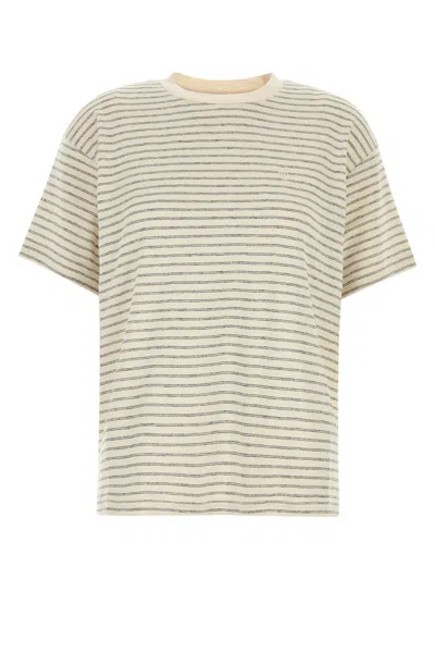 Anine Bing Embroidered Cotton Blend Oversize Cade T-shirt In Yellow