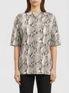 Anine Bing Womens Washed Python Avi Python-print Cotton T-shirt In Multi