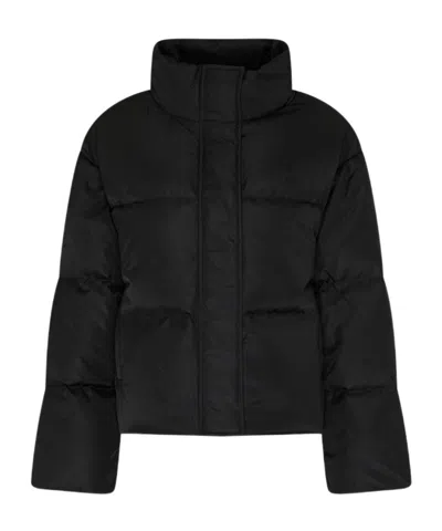 Anine Bing Puffer Jacket Dorian Quilted High Collar In Black