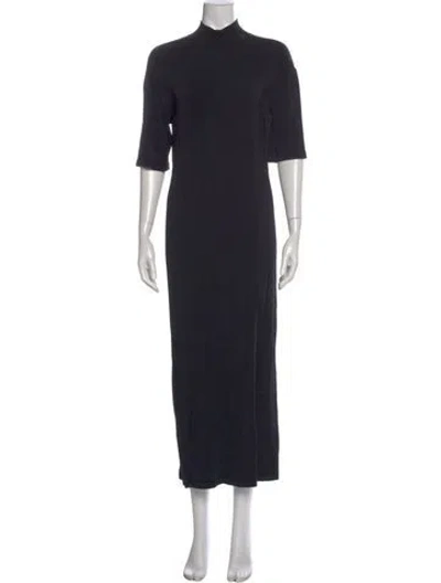 Pre-owned Anine Bing Turtleneck Long Dress In Black