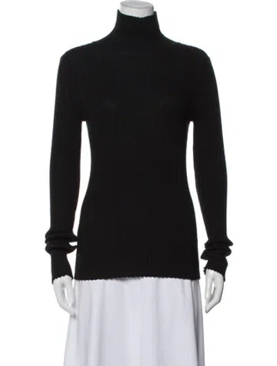 Pre-owned Anine Bing Turtleneck Long Sleeve Top In Black