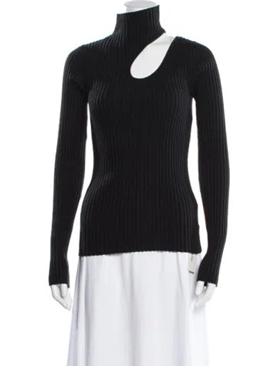 Pre-owned Anine Bing Turtleneck Long Sleeve Top In Gray