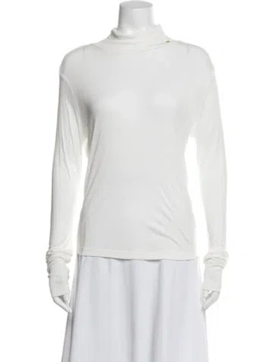 Pre-owned Anine Bing Turtleneck Long Sleeve Top In Neutral