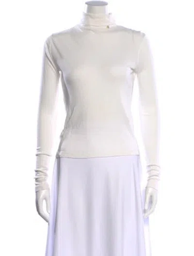Pre-owned Anine Bing Turtleneck Long Sleeve Top In White