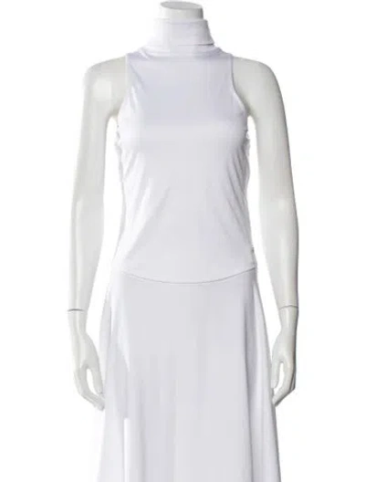 Pre-owned Anine Bing Turtleneck Sleeveless Top In White