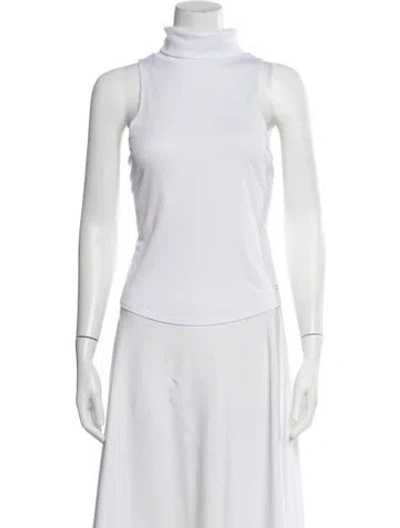 Pre-owned Anine Bing Turtleneck Sleeveless Top In White