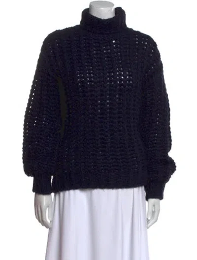 Pre-owned Anine Bing Turtleneck Sweater In Blue