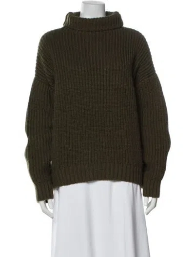 Pre-owned Anine Bing Turtleneck Sweater In Green