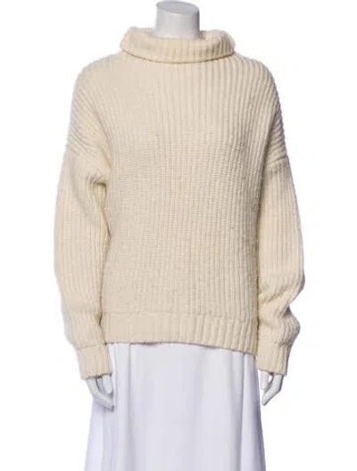 Pre-owned Anine Bing Turtleneck Sweater In White