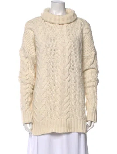 Pre-owned Anine Bing Turtleneck Sweater In White