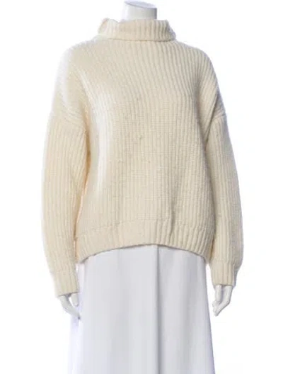 Pre-owned Anine Bing Turtleneck Sweater In White