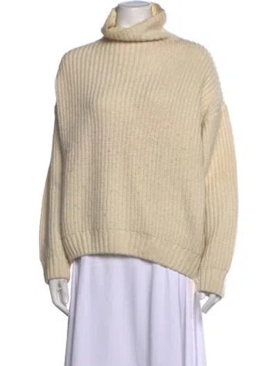 Pre-owned Anine Bing Turtleneck Sweater In White
