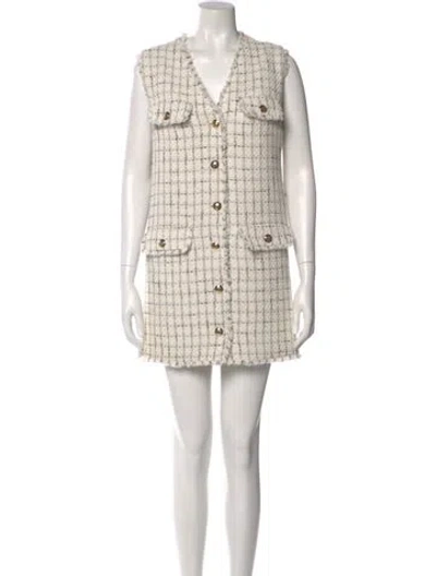 Pre-owned Anine Bing Tweed Mini Dress In Neutral