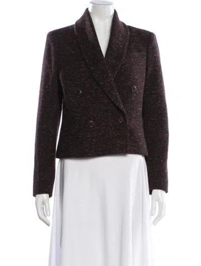 Pre-owned Anine Bing Tweed Pattern Blazer In Brown