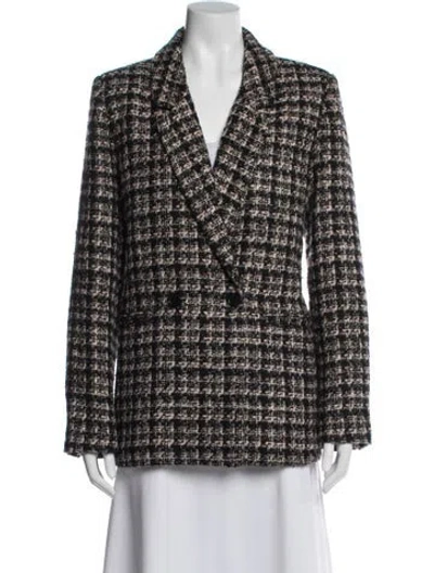 Pre-owned Anine Bing Tweed Pattern Blazer In Neutral