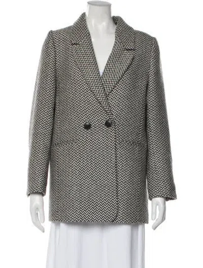 Pre-owned Anine Bing Tweed Pattern Blazer In Neutral