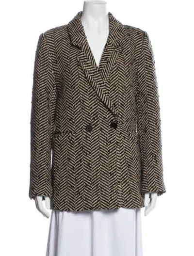 Pre-owned Anine Bing Tweed Pattern Blazer W/ Tags In Black