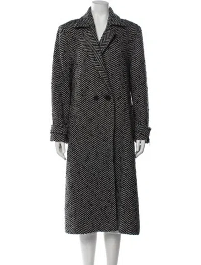 Pre-owned Anine Bing Tweed Pattern Coat In Black