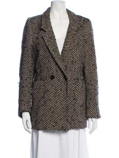 Pre-owned Anine Bing Tweed Pattern Coat In Blue