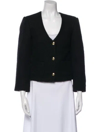 Pre-owned Anine Bing Tweed Pattern Evening Jacket In Black