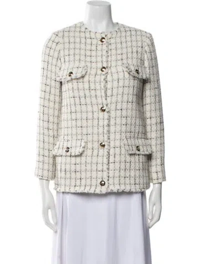 Pre-owned Anine Bing Tweed Pattern Evening Jacket In Neutral