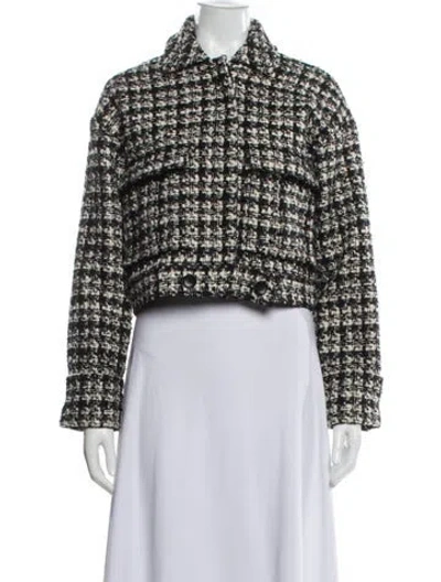 Pre-owned Anine Bing Tweed Pattern Evening Jacket In White