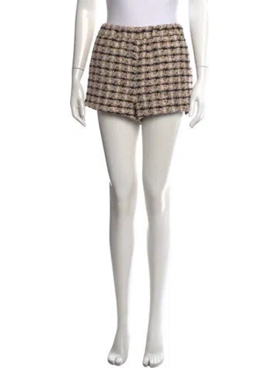 Pre-owned Anine Bing Tweed Pattern Mini Shorts In Neutral