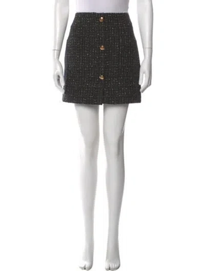 Pre-owned Anine Bing Tweed Pattern Mini Skirt In Black