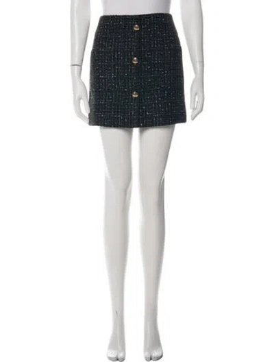 Pre-owned Anine Bing Tweed Pattern Mini Skirt W/ Tags In Black
